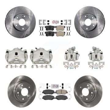 Front Rear Disc Brake Caliper Rotors And Ceramic Pads Kit (10Pc) For Honda Civic KC8-102854N
