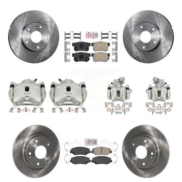 Front Rear Disc Brake Caliper Rotors And Ceramic Pads Kit (10Pc) For Honda Civic KC8-102855N