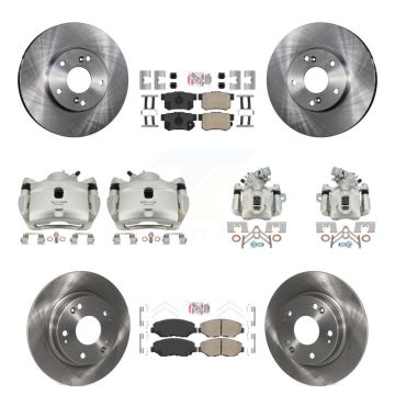 Front Rear Disc Brake Caliper Rotors Ceramic Pad Kit (10Pc) For 2014-2015 Acura ILX 2.0L KC8-102857N