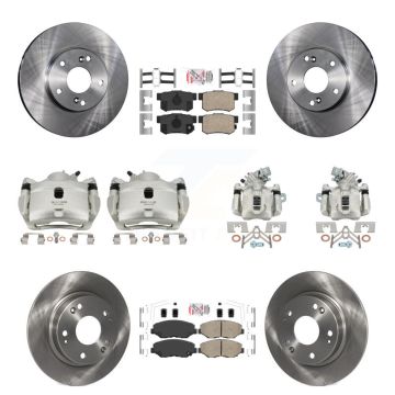 Front Rear Disc Brake Caliper Rotors Ceramic Pad Kit (10Pc) For 2014-2015 Acura ILX 2.0L KC8-102860N