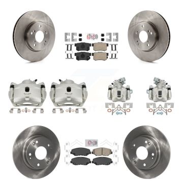 Front Rear Disc Brake Caliper Rotors And Ceramic Pads Kit (10Pc) For Honda Civic KC8-102861N