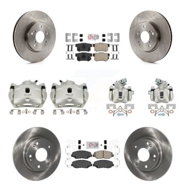 Front Rear Disc Brake Caliper Rotors And Ceramic Pads Kit (10Pc) For Honda Civic KC8-102862N