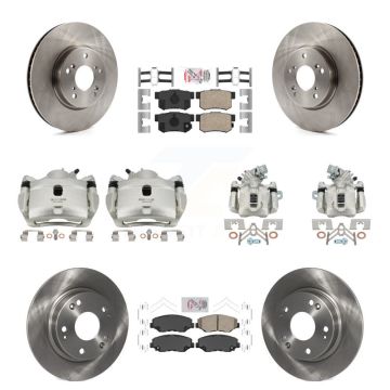 Front Rear Disc Brake Caliper Rotors And Ceramic Pads Kit (10Pc) For Honda Civic KC8-102863N