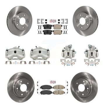 Front Rear Disc Brake Caliper Rotors And Ceramic Pads Kit (10Pc) For Honda Civic KC8-102865N