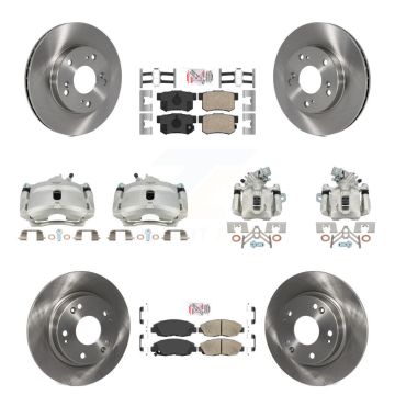 Front Rear Disc Brake Caliper Rotors And Ceramic Pads Kit (10Pc) For Honda Civic KC8-102867N