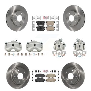 Front Rear Disc Brake Caliper Rotors And Ceramic Pads Kit (10Pc) For Honda Civic KC8-102868N