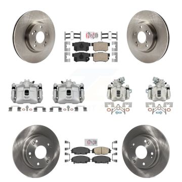 Front Rear Brake Caliper Rotor Ceramic Pad Kit (10Pc) For 06-08 Honda Civic Si with 2.0L KC8-102870N