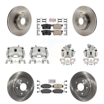 Front Rear Brake Caliper Rotor And Ceramic Pad Kit (10Pc) For 2007-2010 Acura CSX Type-S KC8-102872N