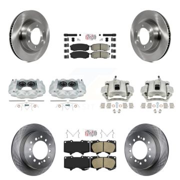 Front Rear Brake Caliper Rotor Ameribrakes Pad Kit (10Pc) For Toyota 4Runner Lexus GX460 KC8-102880N