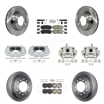 Front Rear Brake Caliper Rotor Ameribrakes Pad Kit (10Pc) For Toyota 4Runner Lexus GX460 KC8-102881N