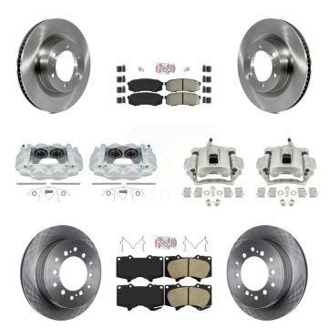 Front Rear Brake Caliper Rotor Ameribrakes Pad Kit (10Pc) For Toyota 4Runner Lexus GX460 KC8-102882N