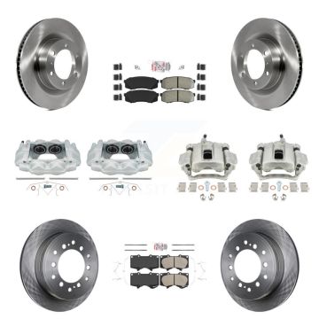 Front Rear Brake Caliper Rotor Ameribrakes Pad Kit (10Pc) For Toyota 4Runner Lexus GX460 KC8-102883N