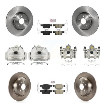 Front Rear Brake Caliper Rotors & Ameribrakes Pad Kit (10Pc) For Ford Escape Lincoln MKC KC8-102884N