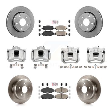 Front Rear Disc Brake Caliper Rotors And Ceramic Pads Kit (10Pc) For Jeep Wrangler KC8-102892N