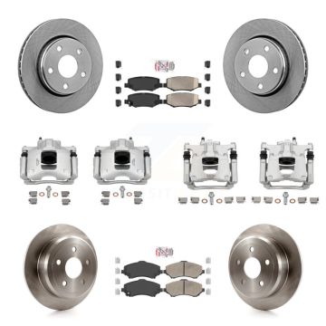Front Rear Disc Brake Caliper Rotors And Ceramic Pads Kit (10Pc) For Jeep Wrangler KC8-102893N