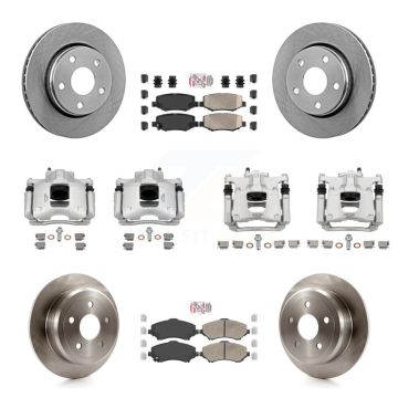 Front Rear Disc Brake Caliper Rotors And Ceramic Pads Kit (10Pc) For Jeep Wrangler KC8-102895N