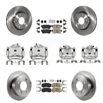 Front Rear Brake Caliper Rotors Ceramic Pad Kit (10Pc) For 2007-2010 Kia Optima Magentis KC8-102896N