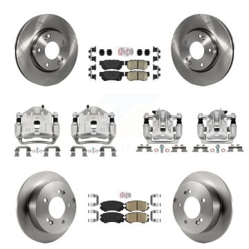 Front Rear Brake Caliper Rotors Ceramic Pad Kit (10Pc) For 2007-2010 Kia Optima Magentis KC8-102897N