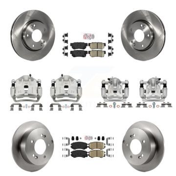Front Rear Brake Caliper Rotors Ceramic Pad Kit (10Pc) For 2007-2010 Kia Optima Magentis KC8-102898N