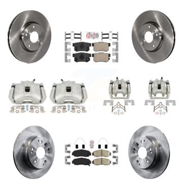 Front Rear Disc Brake Caliper Rotors And Ceramic Pads Kit (10Pc) For Acura TL KC8-102902N