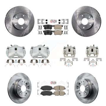 Front Rear Disc Brake Caliper Rotor & Ceramic Pad Kit (10Pc) For 2003-2011 Honda Element KC8-102904N