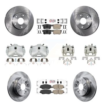 Front Rear Disc Brake Caliper Rotor & Ceramic Pad Kit (10Pc) For 2003-2011 Honda Element KC8-102905N