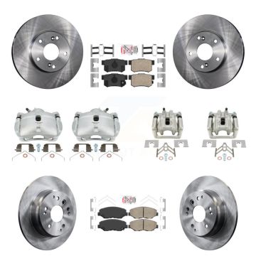 Front Rear Disc Brake Caliper Rotor & Ceramic Pad Kit (10Pc) For 2003-2011 Honda Element KC8-102906N