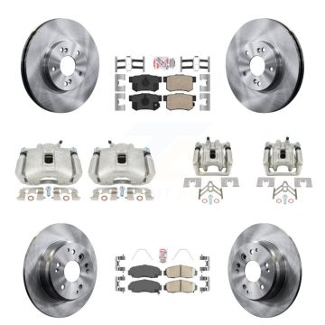 Front Rear Disc Brake Caliper Rotors And Ceramic Pads Kit (10Pc) For Acura TL KC8-102911N
