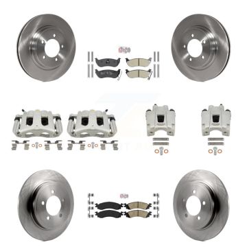 Front Rear Brake Caliper Rotor & Ameribrakes Pad Kit (10Pc) For Ford Explorer Sport Trac KC8-102919N