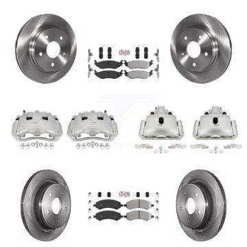 Front Rear Disc Brake Caliper Rotors And Semi-Metallic Pad Kit (10Pc) For Dodge Ram 1500 KC8-102920N