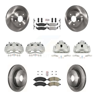 Front Rear Disc Brake Caliper Rotors And Semi-Metallic Pad Kit (10Pc) For Dodge Ram 1500 KC8-102922N
