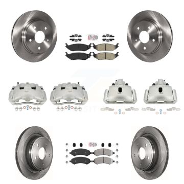 Front Rear Disc Brake Caliper Rotors And Semi-Metallic Pad Kit (10Pc) For Dodge Ram 1500 KC8-102923N