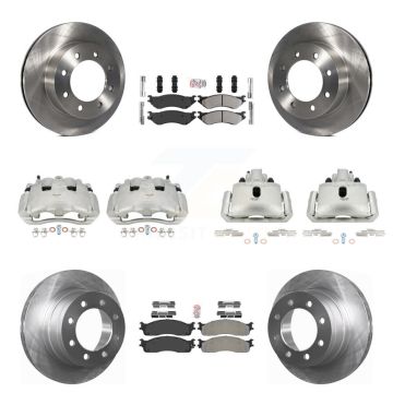 Front Rear Disc Brake Caliper Rotors And Semi-Metallic Pad Kit (10Pc) For Dodge Ram 1500 KC8-102926N