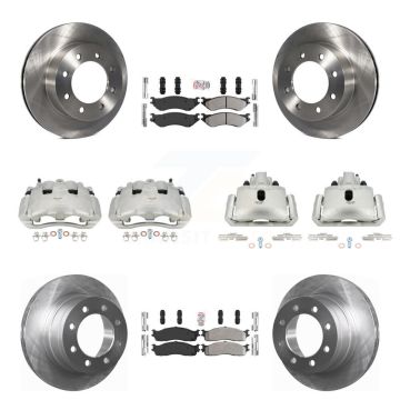 Front Rear Disc Brake Caliper Rotors And Semi-Metallic Pad Kit (10Pc) For Dodge Ram 1500 KC8-102927N