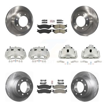 Front Rear Disc Brake Caliper Rotors And Semi-Metallic Pad Kit (10Pc) For Dodge Ram 1500 KC8-102928N