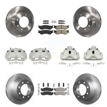 Front Rear Disc Brake Caliper Rotors And Semi-Metallic Pad Kit (10Pc) For Dodge Ram 1500 KC8-102929N