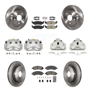 Front Rear Brake Caliper Rotor And Semi-Metallic Pad Kit (10Pc) For Chrysler Aspen Dodge KC8-102938N