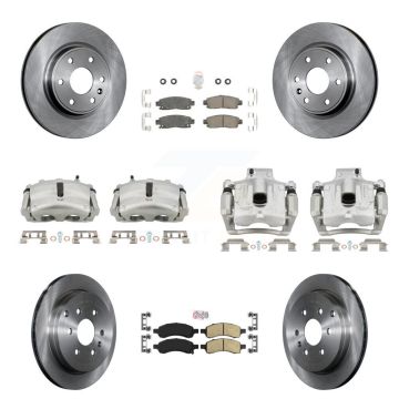 Front Rear Disc Brake Caliper Rotors Ceramic Pad Kit (10Pc) For GMC Acadia Buick Enclave KC8-102942N