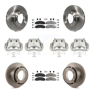 Front Rear Brake Caliper Rotors & Semi-Metallic Pad Kit (10Pc) For Ford F-450 Super Duty KC8-102945N