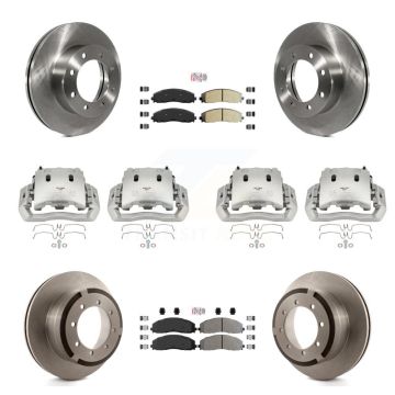 Front Rear Brake Caliper Rotors & Semi-Metallic Pad Kit (10Pc) For Ford F-450 Super Duty KC8-102947N