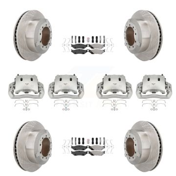 Front Rear Brake Caliper Rotors Semi-Metallic Pad Kit (10Pc) For International TerraStar KC8-102948N