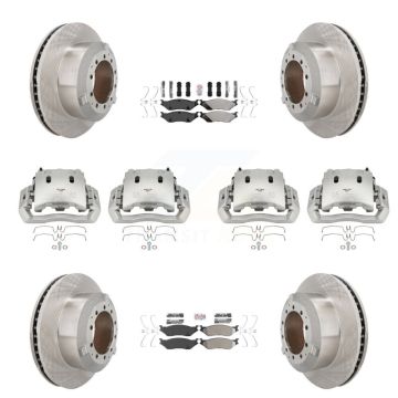 Front Rear Brake Caliper Rotors Semi-Metallic Pad Kit (10Pc) For International TerraStar KC8-102949N