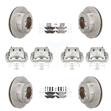 Front Rear Brake Caliper Rotors Semi-Metallic Pad Kit (10Pc) For International TerraStar KC8-102950N