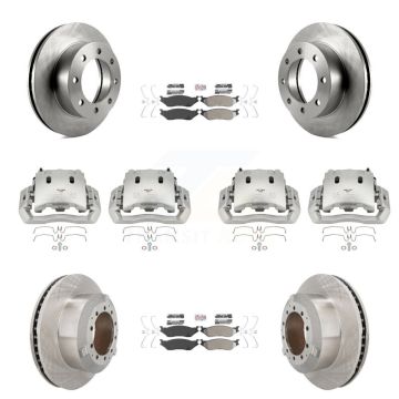Front Rear Brake Caliper Rotors & Semi-Metallic Pad Kit (10Pc) For Ford F-450 Super Duty KC8-102967N