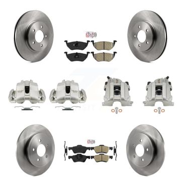 Front Rear Disc Brake Caliper Rotors And Ameribrakes Pads Kit (10Pc) For Mercury Mariner KC8-102972N