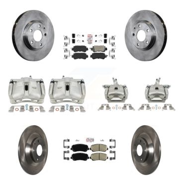 Front Rear Disc Brake Caliper Rotors And Ceramic Pad Kit (10Pc) For 2013-2015 Mazda CX-5 KC8-102990N