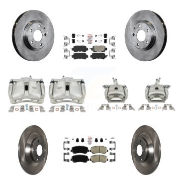 Front Rear Disc Brake Caliper Rotors And Ceramic Pad Kit (10Pc) For 2013-2015 Mazda CX-5 KC8-102991N