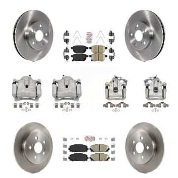 Front Rear Disc Brake Caliper Rotors And Ceramic Pad Kit (10Pc) For Toyota Prius Plug-In KC8-102999N