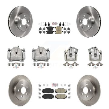Front Rear Disc Brake Caliper Rotors And Ceramic Pad Kit (10Pc) For Toyota Prius Plug-In KC8-103000N