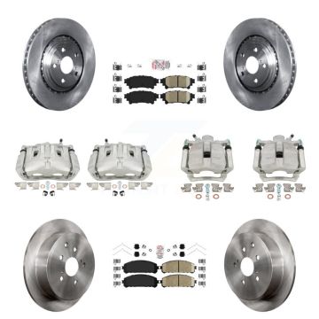 Front Rear Brake Caliper Rotor Ceramic Pad Kit (10Pc) For Toyota Sienna Highlander Lexus KC8-103020N
